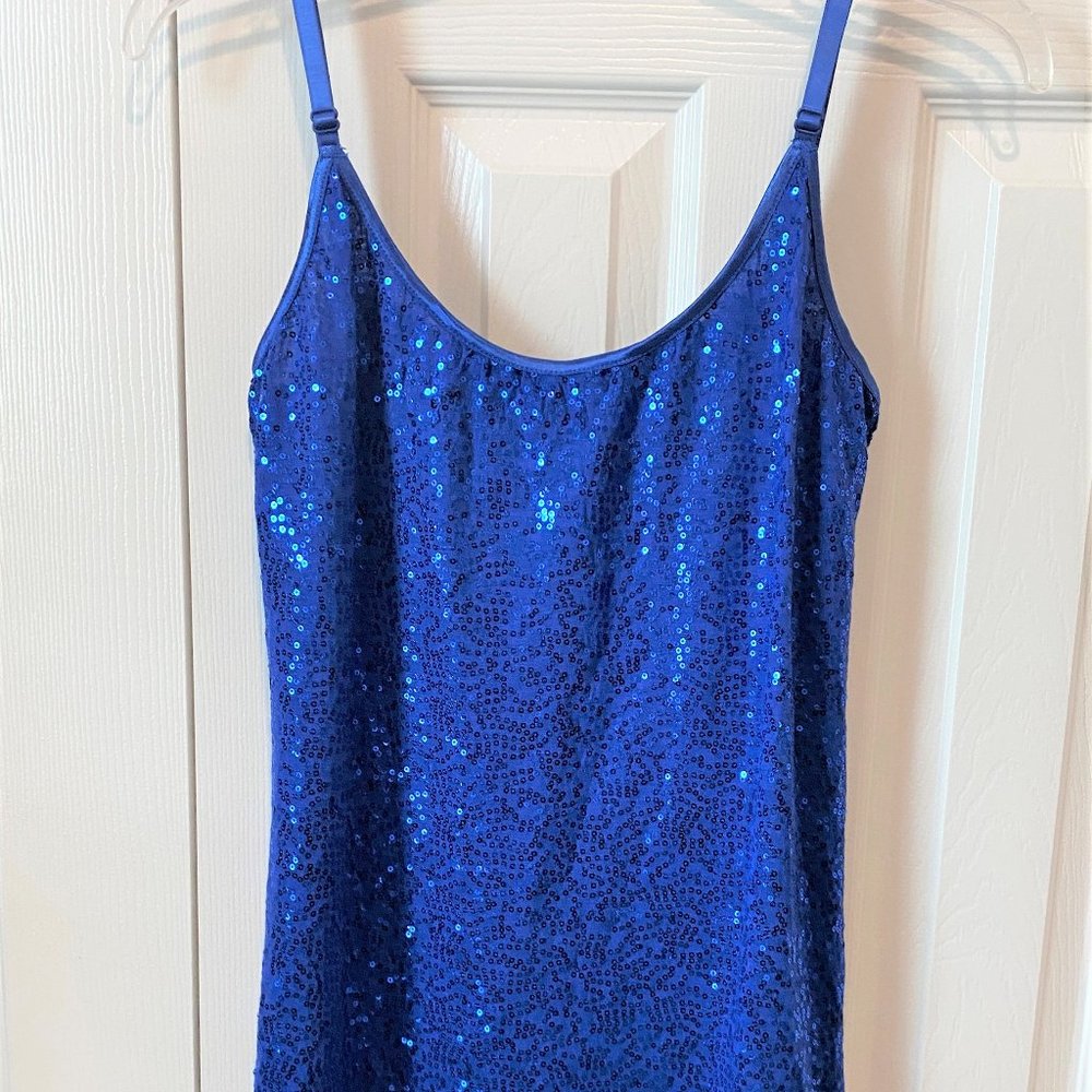 Beautiful Blue Sequin Tank Top